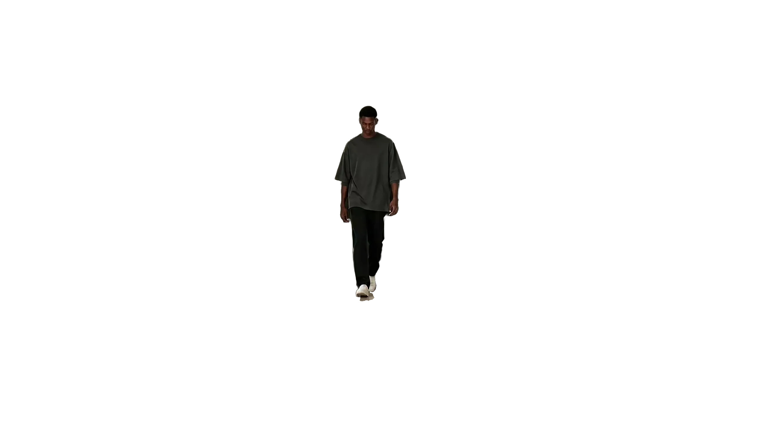 Illustrative fashion film of a model walking out of a white doorway toward their own label